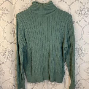 Woman's St. John's Bay Green long sleeve turtleneck sweater‎ size XL